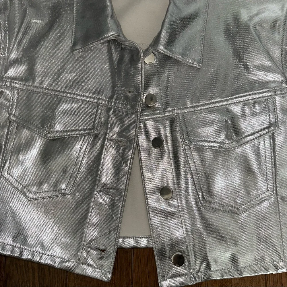 Metallic cropped jacket - Picture 4 of 6